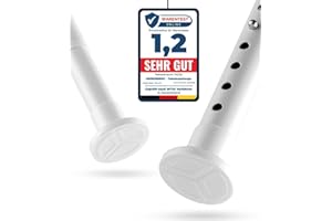 MEISENBERG Bastoni per Tende a Pressione Estensibile in Acciaio Inox, 210-260 cm, Ø25mm, Bianco - Palo Telescopico per Tenda Doccia, Senza Foratura per Finestre, Bagno, Armadio, Porta, Terrazza
