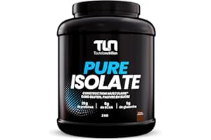 PURE ISOLATE | Isolat de Protéines en Poudre | Jusqu’à 90% de Protéines | Riche en BCAA et Glutamine | Proteine Musculation Rapide | Texture Onctueuse Goût Chocolat | Pauvre en Lactose | 2KG | TLN