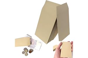 Indigo® Plain Money Dinner Brown Manilla Envelopes – Durable, Eco-Friendly, (Pack of 100)