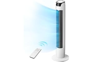 Midea FZ10-16AR wentylator kolumnowy z pilotem zdalnego sterowania, 110 cm, wentylator stojący z oscylacją 60°, 6 stopni prędkości, 3 stopnie wentylacji, timer 12 h, biały