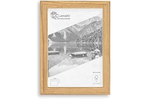 CLAMARO 'COLLAGE' Bilderrahmen 40x60 handgefertigt nach Maß | Eiche Catania | Moderner eckiger MDF Holzbilderrahmen inkl. Acrylglas, Rückwand und Aufhänger (querformat & hochformat)