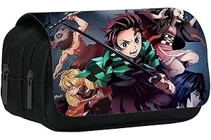 LGQHCE Demonn Slayer Astuccio per Matite, Bambini Sacchetto della Matita Demonn Slayer Astuccio Grande Capacità 3D Scatola di Cancelleria Astuccio Portapenne Studenti Cancelleria Matita Borsa