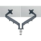 Leitz Ergo Space Saving, Dual Monitor Arm for Computer and Laptop, 65370089, Gray