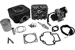 2EXTREME Zylinder kit Vergaser 17,5 Zündkerze kompatibel mit Piaggio NRG Sfera TPH ZIP DERBI Atlantis 50