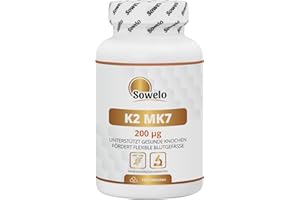 ‎SOWELO Sowelo Vitamin K2 MK7 I 200 mcg I Nahrungsergänzungsmittel I Schützt das Kreislaufsystem vor Krankheiten I Stärkt das Skelettsystem I 120 Tabletten