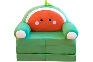 Momolaa Sillón Plegable para niños con Respaldo 2 en 1, Plegable para niños, Lindo, cómic, Perezoso, sofá para niños, Cama para salón, cojín Decorativo, sin Relleno de Liner (A, Talla única)