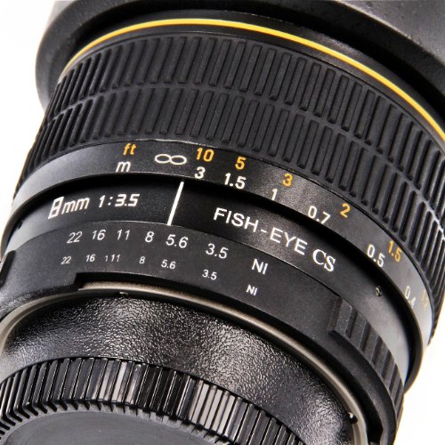 Objectif fisheye 8 mm 1 3 5 8 mm pour appareils photo reflex num  rique Nikon D7100  D7000  D5200  D5100  D5000  D3200  D3100  D3000  D800  D700  D600  D300s  D300  D200  D100  D90  D80  D70s  D70  D60  D50  D40x  D40  D3 Series  D2 Series  D1 Series avec housse en n  opr  ne