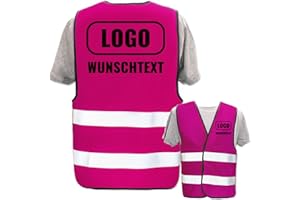 PixiPrints.com Hochwertige Warnweste mit Leuchtstreifen * bedruckt mit Name Text Bild Logo Firma * personalisiertes Design selbst gestalten