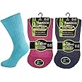 Ladies Bamboo Diabetic EXTRA WIDE Non-Binding Socks with Hand Linked Toe Seam -Lightweight Women’s Non-Elastic Socks diabetic crew sock Women Everyday Use UK Size 4/8 (Assorted, Pack of 3)