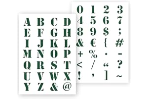 Stencil QBIX Industrial - Stencil alfabeto con lettere e numeri - Altezza lettera 3 cm