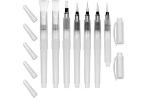 Scettar 7 Pièces Pinceaux pour Réservoir d'Eau - Stylo Pinceau à Eau Remplissable - Peinture Brosse pour Dessin