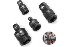 Hugwish 4 pezzi adattatore bussola, 3/8 a 1/4 a 1/2, acciaio al cromo-molibdeno(CR-MO), riduttore adattatore