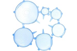 tempo di saldi - Zestaw 6 elastycznych silikonowych pokrywek do owijania od 7 do 20 cm