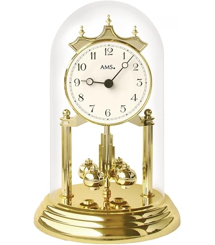 AMS 5558 Wanduhr – 32 Cm Durchmesser, Funkuhrwerk, Nussbaum-Design, Silberne Zeiger