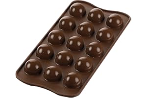 silikomart | SCG50 Stampo in Silicone per Cioccolatini TARTUFINO, Antiaderente, 15 Tartufini, Confezione da 1 Stampo per Dolci, Easy Choc 3D, Ø 25 h 22 mm, Made in Italy