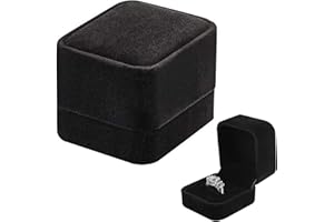 PIROIT GHEART Custodia per anello, Cofanetto Anello di Velluto, Scatola per Anelli alla Moda, Portagioie Ad Anello Per Proposta, per Proposta, Matrimonio, Amante Anniversario, Nero, 5 * 5 * 6 cm