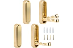 YIWONFU 4 Pièces Porte Manteau Mural, Aluminium Crochet mural pliable en métal Porte Manteau Mural Patères pour Vêtements, Sacs, Serviettes, pour Chambre, Salle de bain, Cuisine (Or 4 PCS)