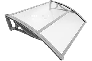 VOUNOT® Front Door Canopy Outdoor Awning, Rain Shelter for Back Door, Porch, Patio, Window, 100 x 80 cm