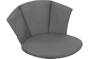 Domarex Luna BIZU Waterproof Cushion for Hanging Chair - Seat Diameter: Approx. 60 cm, Back Height: Approx. 40 cm, Cushion Thickness: Approx. 3 cm, Hypoallergenic, Easy to Clean - Grey