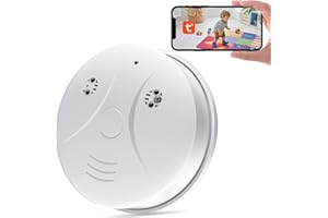 ZGSZ Cámara Oculta WiFi 2.4/5G, Cámara Espía Oculta en Detector de Humo, Mini Cámara Espía Oculta WiFi HD 1080P con Visión Nocturna, Detección de Movimiento y Grabación en Bucle