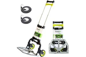 LoadIt 90kg Capacity Heavy Duty Trolley on Wheels & Folding Sack Barrow - Foldable Dolly Trolley Hand Truck for Warehouse, Delivery & Moving - Portable Trolly on Wheel for Boxes & Furniture