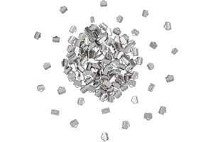 UNICRAFTALE 300 pz 6mm Rettangolo Nastro estremità Acciaio Inox Nastro Morsetto Morsetto con estremità Nastro Ad Anellousura di Fissaggio in Pelle Crimp End per Creazione di Gioielli, Hole 1x2 mm