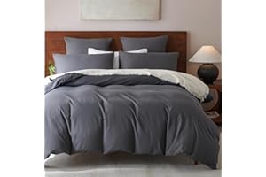 Lanqinglv Pościel 155 x 220 cm, szara, ciemnoszara, miękka pościel z mikrofibry, Öko-Tex, antracytowa, z zamkiem błyskawicznym, uniwersalna poszwa na kołdrę 155 x 220 cm i poszewki na poduszki 80 x 80