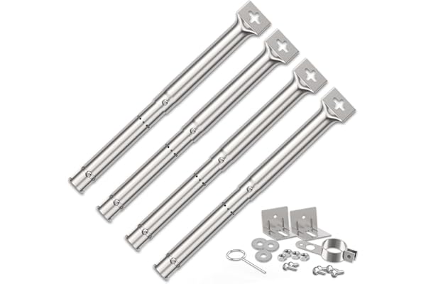 Brûleur Universel 30,8 à 44,9 cm pour FirePlus,Char-Broil,Brûleur réglable Pièces de Rechange,Barbecue au gaz Universel Brûleurs de Tube réglables pour,Cosmo Grill et Autres modèles de Grils (4PC)