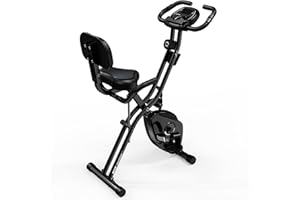 GEARSTONE Cyclette,Bicicletta magnetica pieghevole,Bicicletta da fitness,Trainer indoor pieghevole per allenamento cardio a casa,Sensore del polso,Supporto per telefono