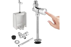 Robinet De Vidange pour Urinoir, Ensemble De Robinetterie pour Robinet De Vidange pour Urinoir avec Toilette Bath - Raccord pour Urinoir en Chrome avec Raccords Apparents