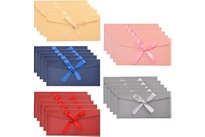 RJFUJP 20 PCS Money Envelopes, Multiple Colors Pearl Paper Envelope with Ribbon, Gift Card Envelopes, Invitations Greeting for Easter, Thanksgiving Day, Valentine’s Day, Birthday