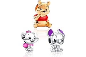 MITSOKU Charms Mignon Personnage de Dessin Animé et Animal 925 Bracelet en Argent Sterling et Collier Pendentif Perles Bijoux Cadeaux pour les Femmes