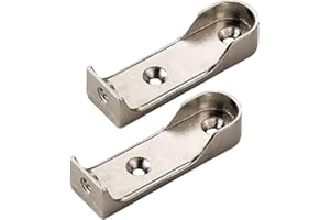bricoleva.it Closet Rail Bracket, Side Hose Holder Kit for Oval Clothes Rail - Center Bar Not Included