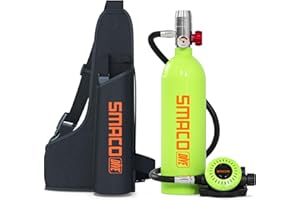 SMACO 1L Scuba Diving Bottle for Shallow Water Scuba Diving, Mini Scuba Bottle Breathing 15-20 Minutes, Ideal for Observation/Photography/Bottom Cleaning