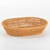 Deconox El Yapımı Doğal Hasır Sepet - Oval Ekmeklik ve &Ccedil;ok Ama&ccedil;lı D&uuml;zenleyici (25,50x18x6 cm)