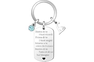 SUONIE Inpirazione Portachiavi Regalo,Argento 26 Lettera A-Z Inglese Initial Pendente Portachiavi Per Le Donne Uomini Unisex Figlia Figlio Sorelle Amici Amante Compleanno Natale Laurea