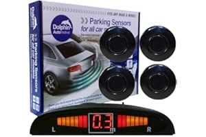 Dolphin Automotive DPS450 Reverse Parking Sensors In 32 Colours 4 Ultrasonic Radar Sensors Kit Audio & Display Alert System - Navy Blue