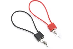 MAIXINNEW 2 Stück Kabelschloss mit Schlüssel, Robustes Vorhängeschloss mit Langem Bügel, Vorhängeschlösser mit Schlüssel für Koffer, Tor, Fahrrad, Fitnessstudio, Schließfach