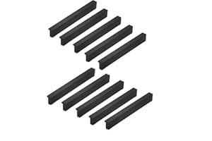 Qrity 10 Pezzi Maniglia per Cassetto Mobili, 90° L Stile, Lega di Alluminio, Lunghezza 74mm (interasse: 64mm), Nero