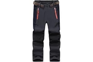 Macker Jones Kinder Softshellhose Skihose Gefüttert Thermohose Wasserdicht Winddicht Schneehose Winter Warm Wanderhose für Jungen Mädchen