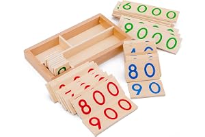 GREATRICH Pedagogiskt kort för barn 2 år, Montessori-verktygslåda i trä, pedagogiskt spel för barn för att lära sig siffrorna