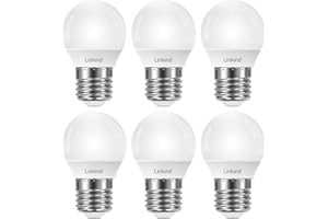 Linkind bombilla regulable esférico P45 E27 de 4,2W, lámpara incandescente de 40W reemplazada, 5000K blanco frio, 470 lm, certificación CE/RoHS/ErP, paquete de 6