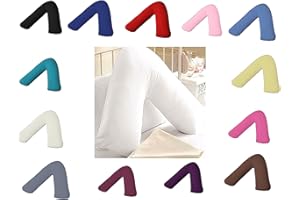 IBIZA DREAMS Marilyn Bed And Bath Polyester Cotton Back & Neck Support V Shaped With Free Pillow Cases Covers, Pregnancy Maternity Orthopedic Support Nursing Pillow Pillows. (Wine)