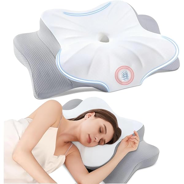 DONAMA - Coussin Cervical Mémoire De Forme Ergonomique | Double Hauteur, Découpe Bras, Pour Dos/côté - 13