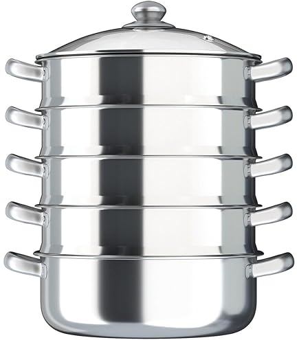Cuiseur Vapeur À 5 Étages En Acier Inoxydable 26-28-30 Cm – Cuiseur