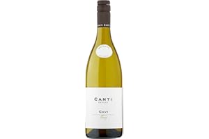 Canti - Gavi D.O.C.G. Vin Blanc Italien Sec, Élaboré à Partir du Cépage Cortese du Piémont, Saveur Florale et Citronnée avec une Fraîcheur, Goût Minéral, 1x750 ml