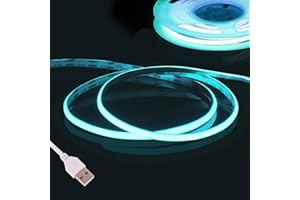 Blu Ghiaccio COB Striscia LED Camera,Fosingut 5v 3m 480LED/m USB Luci LED TV Retroilluminazione Intelligente,2.7mm CRI90 catena luminosa a Strisce LED Adesive per Cucina Sottopensile, Armadio,PC,Mirro