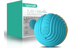 VOYOR-HEALTH Palla da Massaggio Vibrante, Palla da Massaggio Elettrica per Pilates Fitness per Alleviare il Dolore Muscolare, 4 Modalità con Alternanza Alto/Basso, Ricaricabile e Portatile MB100, Blu