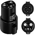 NALACAL J1772 to Tesla Adapter, J1772 Charger Adapter for Tesla Model-3/Y/X/S, SAE J1772 EV Charger Adapter for Tesla Cars ONLY [Safety Certified] 80A/250V AC, Optimal Fit (J1772 to Tesla, Black)