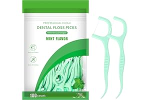 LAOXIANGJI 100 Piezas Hilo Dental,Dental Floss,Arco Dental con Mango,Olor a Menta,Higiénico y Portáti,para Limpieza de Dientes,Cuidado Bucal,Aliento Fresco